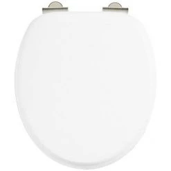 Burlington Soft Close Toilet Seat with Chrome Hinges - Matt White