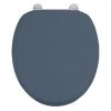 Burlington Soft Close Toilet Seat with Chrome Hinges - Blue -Toilet Accessories shop S99 P