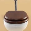 Silverdale Mahogany Wooden High/Low Level Toilet Seat with Nickel Hinges -Toilet Accessories shop Silverdale Mahogany Wooden Seat for High Low Level Toilets p