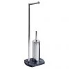 Trafalgar Anthracite Marble Effect Freestanding Toilet Roll & Toilet Brush Holder -Toilet Accessories shop TRABHC P
