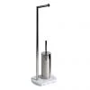 Trafalgar White Marble Effect Freestanding Toilet Roll & Toilet Brush Holder -Toilet Accessories shop TRWBHC P