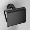 Venice Black Toilet Roll Holder with Cover -Toilet Accessories shop VBLKA08 P