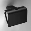 Venice Square Black Toilet Roll Holder with Cover 1 Venice Square Black Toilet Roll Holder with Cover -Toilet Accessories shop VSQBLK73 P