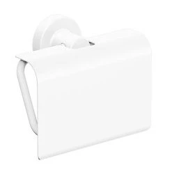 Venice White Toilet Roll Holder with Cover