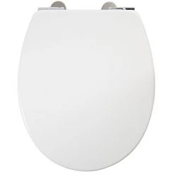 Croydex Anti-Bacterial Thermoset Toilet Seat with Slow-Close Easy-Fit Hinge - Gloss White