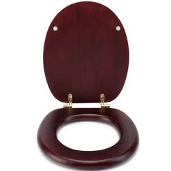 Croydex Mahogany Effect Solid Wood Toilet Seat with Brass Effect Fixings 12 Croydex Mahogany Effect Solid Wood Toilet Seat with Brass Effect Fixings -Toilet Accessories shop WL515202 ai4 460