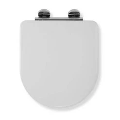 Croydex Garda D-Shape White Flexi-Fix Toilet Seat with Soft Close and Quick Release - WL600922H -Toilet Accessories shop WL600922H D3 460