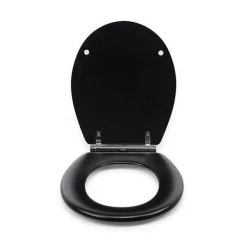 Croydex Lene Black Flexi-Fix Toilet Seat with Soft Close and Quick Release - WL601121H -Toilet Accessories shop WL601121H D4 460