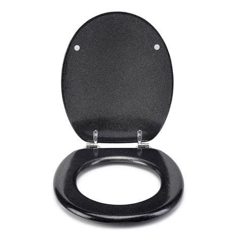 Croydex Flexi-Fix Black Quartz Effect Anti-Bacterial Toilet Seat - WL601821H 6 Croydex Flexi-Fix Black Quartz Effect Anti-Bacterial Toilet Seat - WL601821H - Image 4