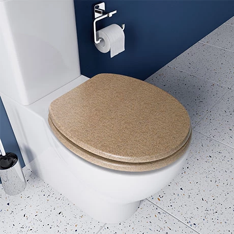 Croydex Flexi-Fix Dorney Sandstone Effect Anti-Bacterial Toilet Seat - WL601915H 3 Croydex Flexi-Fix Dorney Sandstone Effect Anti-Bacterial Toilet Seat - WL601915H