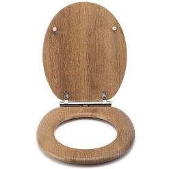 Croydex Flexi-Fix Ontario Teak Effect Anti-Bacterial Toilet Seat with Soft Close and Quick Release - WL602086H -Toilet Accessories shop WL602086H ai3 460