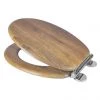 Croydex Flexi-Fix Ontario Teak Effect Anti-Bacterial Toilet Seat with Soft Close and Quick Release - WL602086H -Toilet Accessories shop WL602086H P
