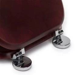 Croydex Flexi-Fix Davos Mahogany Effect Solid Pine Anti-Bacterial Toilet Seat - WL602252H -Toilet Accessories shop WL602252H ai2 460