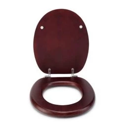 Croydex Flexi-Fix Davos Mahogany Effect Solid Pine Anti-Bacterial Toilet Seat - WL602252H -Toilet Accessories shop WL602252H ai3 460