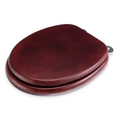 Croydex Flexi-Fix Davos Mahogany Effect Solid Pine Anti-Bacterial Toilet Seat - WL602252H -Toilet Accessories shop WL602252H ai4 460