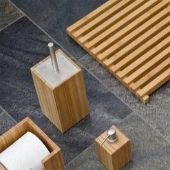 Wooden Toilet Brush & Holder Bamboo -Toilet Accessories shop WTBHBB D5 460