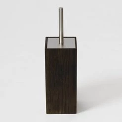 Wooden Toilet Brush & Holder Dark Oak -Toilet Accessories shop WTBHDO D1 460