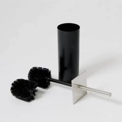Wooden Toilet Brush & Holder Dark Oak -Toilet Accessories shop WTBHDO D2 460