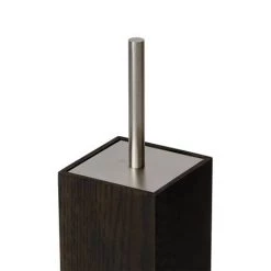 Wooden Toilet Brush & Holder Dark Oak -Toilet Accessories shop WTBHDO D3 460