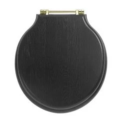 Imperial Etoile Standard Toilet Seat with Antique Gold Hinges - Wenge
