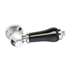 Imperial Chrome & Black Ceramic Cistern Lever Handle
