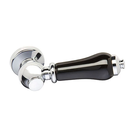 Imperial Chrome & Black Ceramic Cistern Lever Handle 3 Imperial Chrome & Black Ceramic Cistern Lever Handle