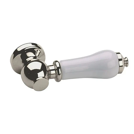 Imperial Polished Nickel Cistern Lever Handle with White Ceramic Handle 3 Imperial Polished Nickel Cistern Lever Handle with White Ceramic Handle