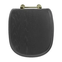 Imperial Radcliffe Standard Toilet Seat with Antique Gold Hinges - Wenge