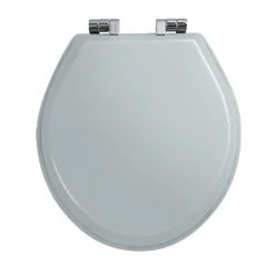 Imperial Oval Soft Close Toilet Seat with Chrome Hinges - Grey Ecru