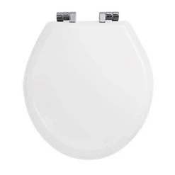 Imperial Oval Soft Close Toilet Seat with Chrome Hinges - Gloss White