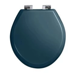 Imperial Oval Soft Close Toilet Seat with Chrome Hinges - Moseley Blue