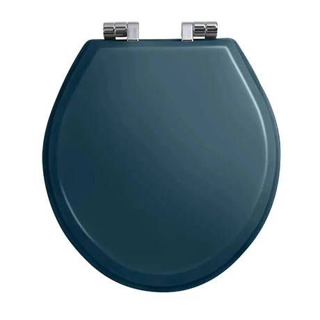 Imperial Oval Soft Close Toilet Seat with Chrome Hinges - Moseley Blue 3 Imperial Oval Soft Close Toilet Seat with Chrome Hinges - Moseley Blue