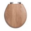 Imperial Oval Soft Close Toilet Seat with Chrome Hinges - Natural Oak