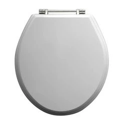 Imperial Oval Standard Toilet Seat with Chrome Hinges - Gloss White